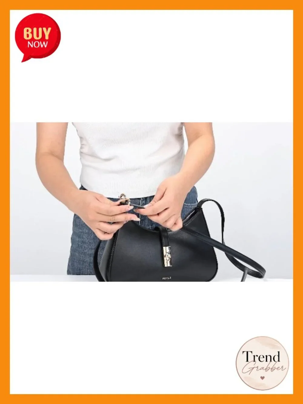 Vegan Leather Adjustable Hobo Shoulder Bag Crossbody Purse